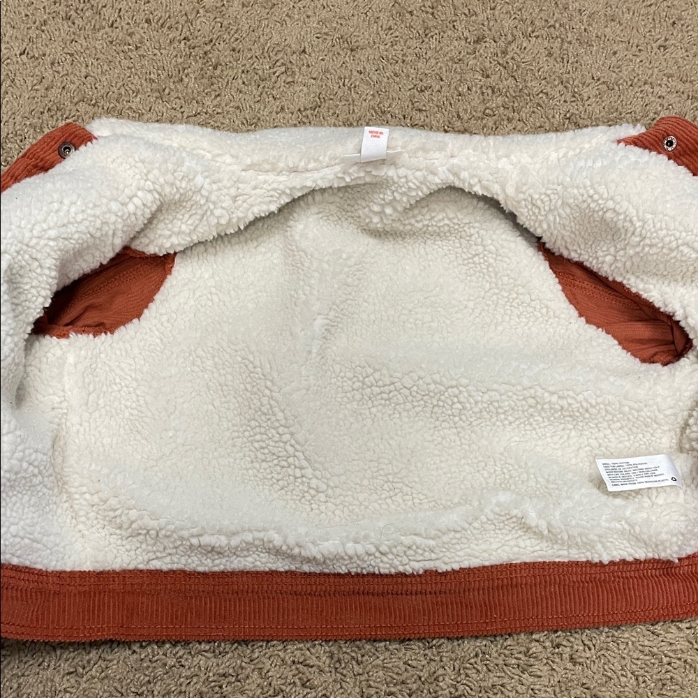 NWT Cat & Jack Rust Corduroy Jacket with Sherpa Collar - Picture 6 of 6